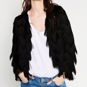 Zara Black Fringe Jacket